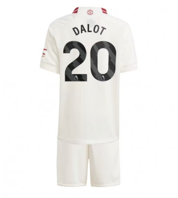 Manchester United Diogo Dalot #20 Tercera Equipación Niños 2023-24 Manga Corta (+ Pantalones cortos)